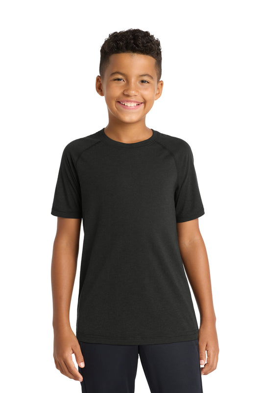 Sport-Tek Â® Youth PosiCharge Â® Tri-Blend Wicking Raglan Tee. YST400