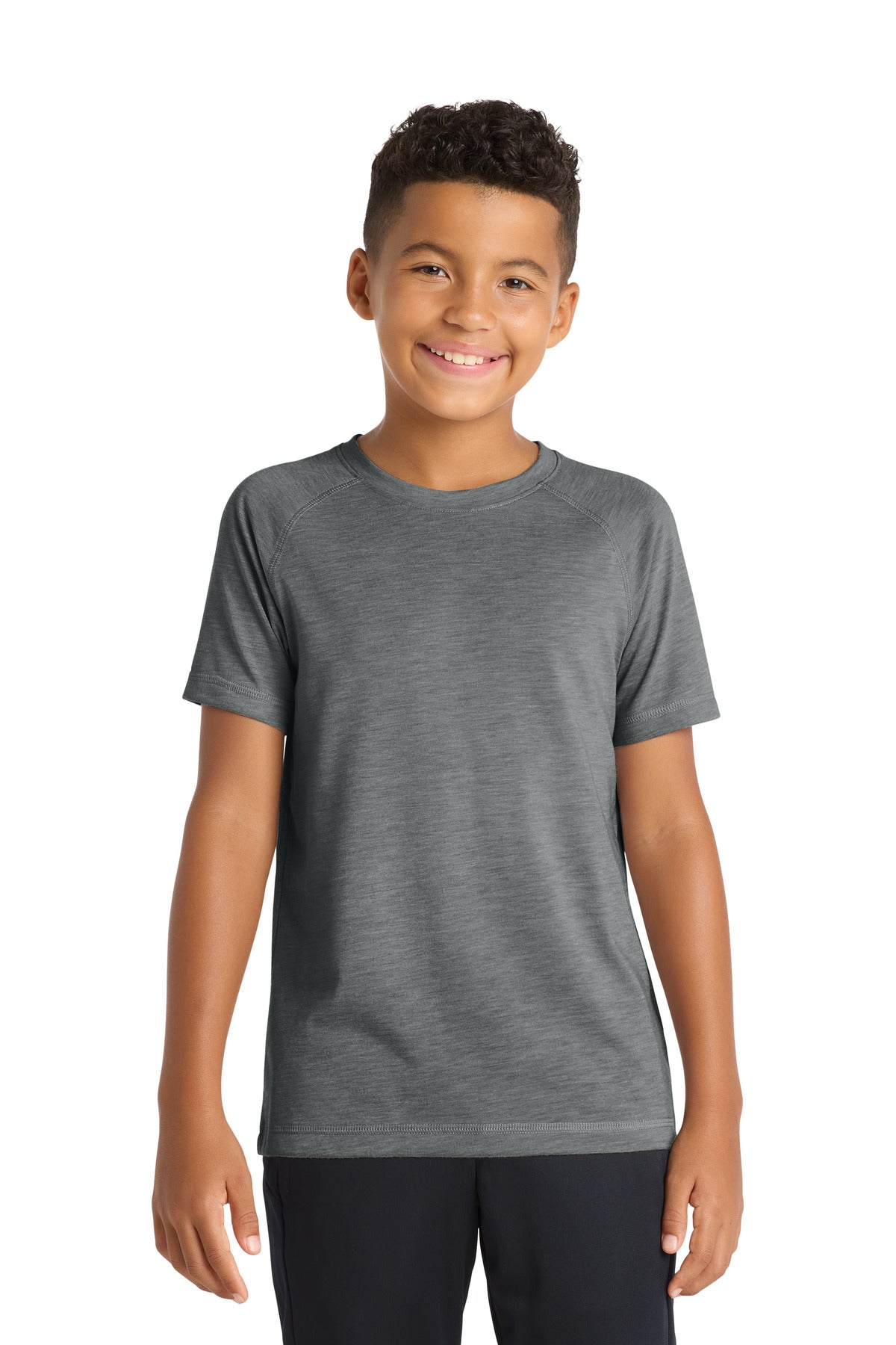 Sport-Tek Â® Youth PosiCharge Â® Tri-Blend Wicking Raglan Tee. YST400