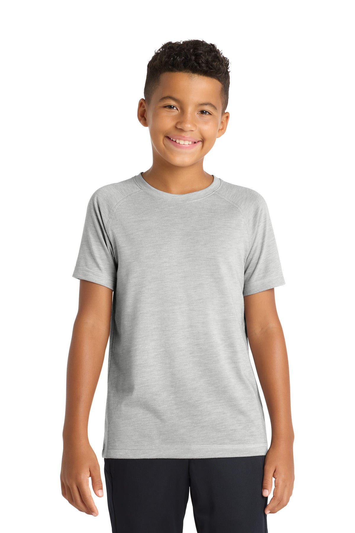 Sport-Tek Â® Youth PosiCharge Â® Tri-Blend Wicking Raglan Tee. YST400