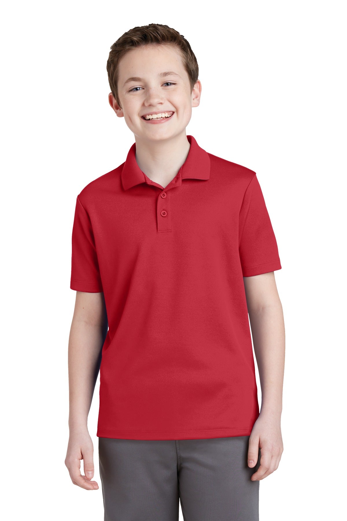 Sport-TekÂ® Youth PosiChargeÂ® RacerMeshÂ® Polo. YST640