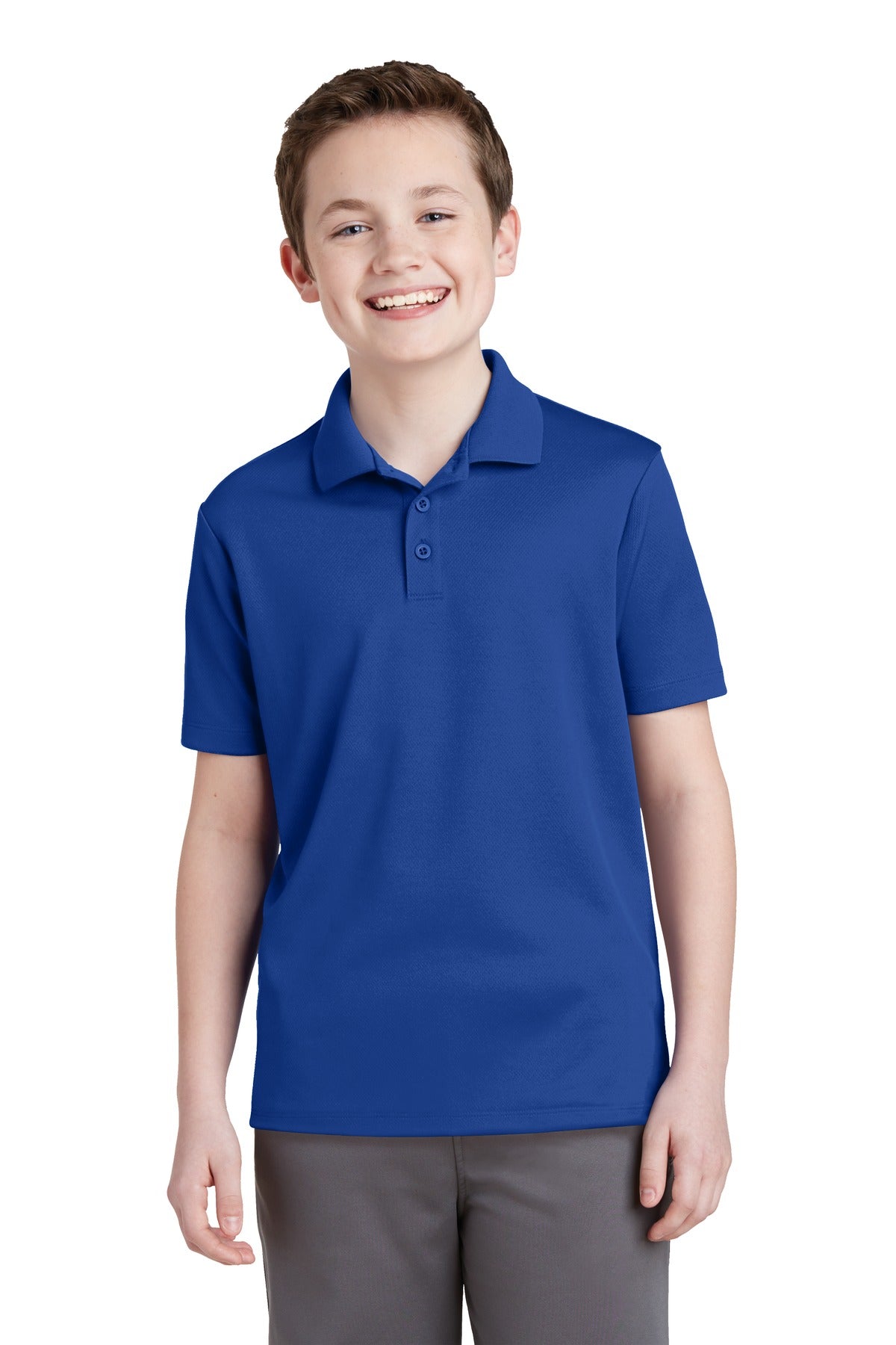 Sport-TekÂ® Youth PosiChargeÂ® RacerMeshÂ® Polo. YST640