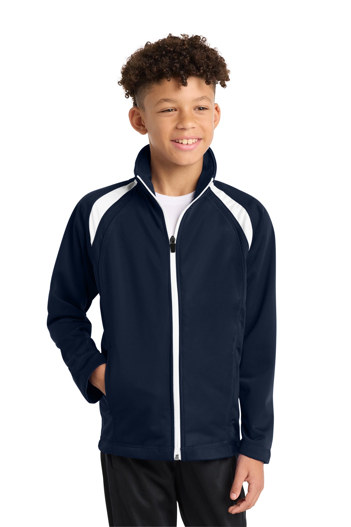 Sport-TekÂ® Youth Tricot Track Jacket. YST90