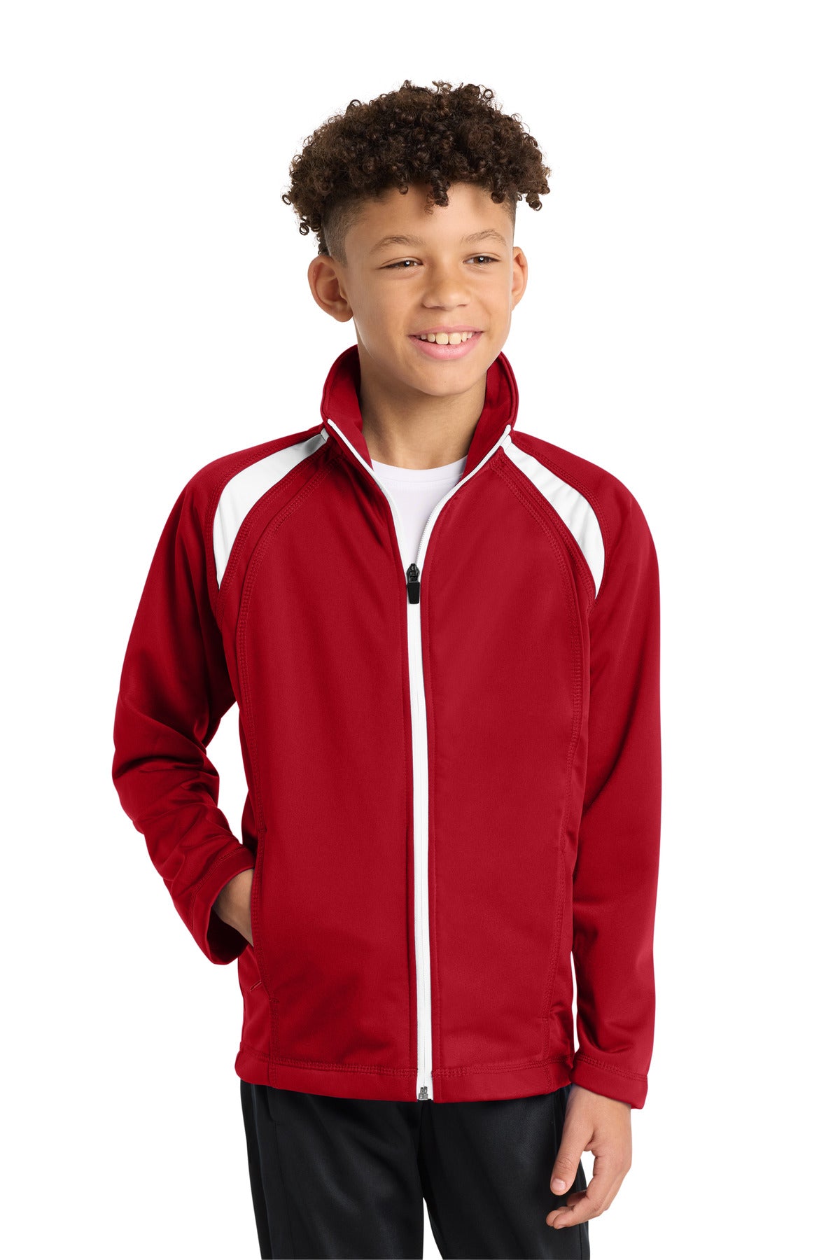 Sport-TekÂ® Youth Tricot Track Jacket. YST90