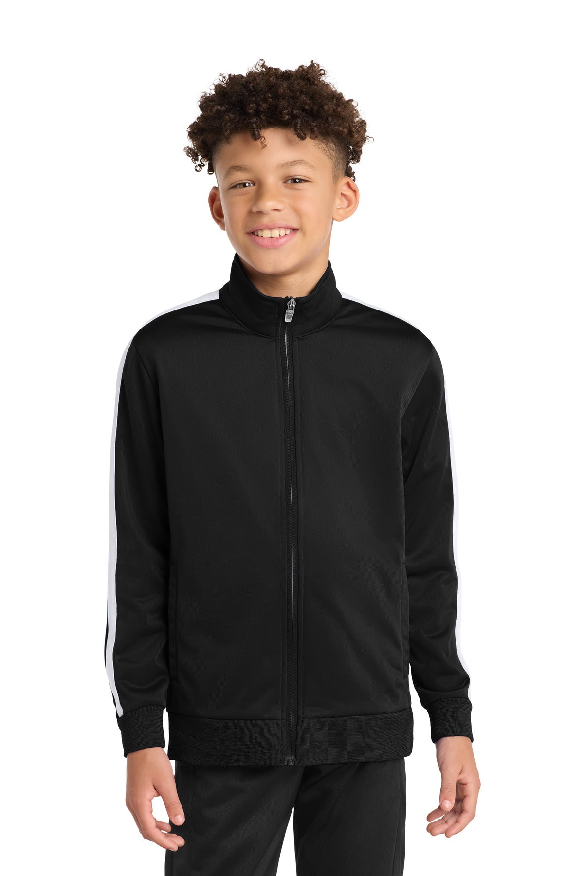 Sport-Tek ?? Youth Tricot Sleeve Stripe Track Jacket. YST94