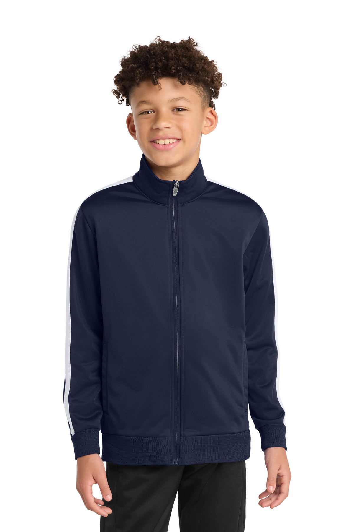 Sport-Tek ?? Youth Tricot Sleeve Stripe Track Jacket. YST94