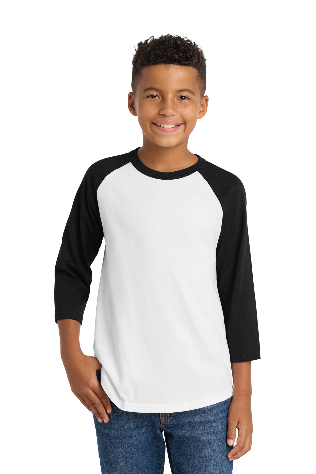 Sport-TekÂ® Youth Colorblock Raglan Jersey.  YT200