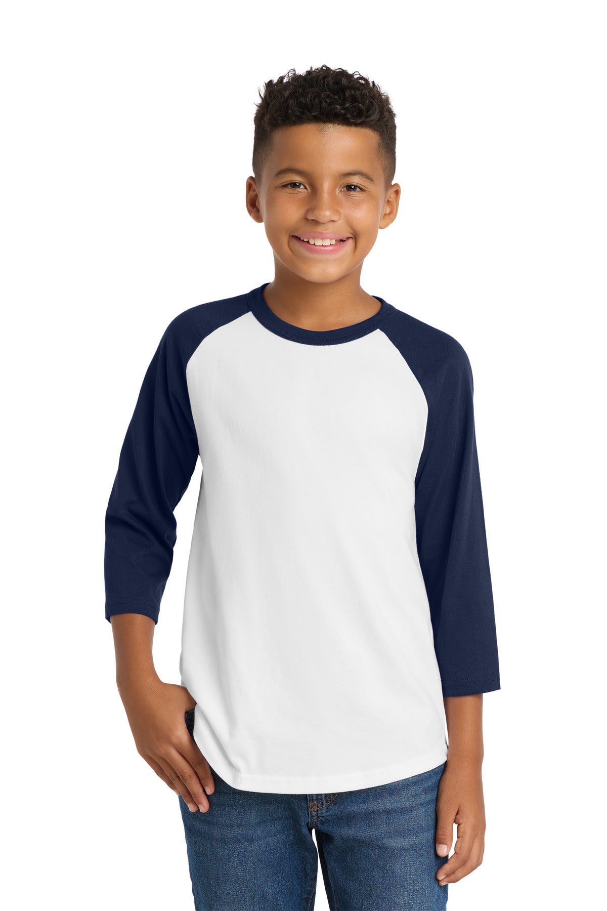 Sport-TekÂ® Youth Colorblock Raglan Jersey.  YT200