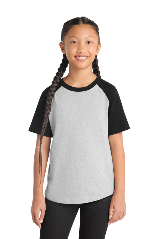 Sport-TekÂ® Youth Short Sleeve Colorblock Raglan Jersey. YT201
